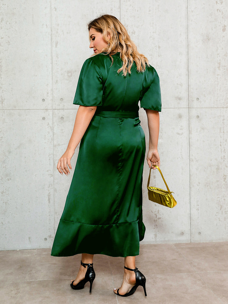 Belted Waist Long Dress