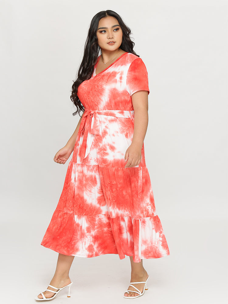 V-Neck Waist Knot Dress