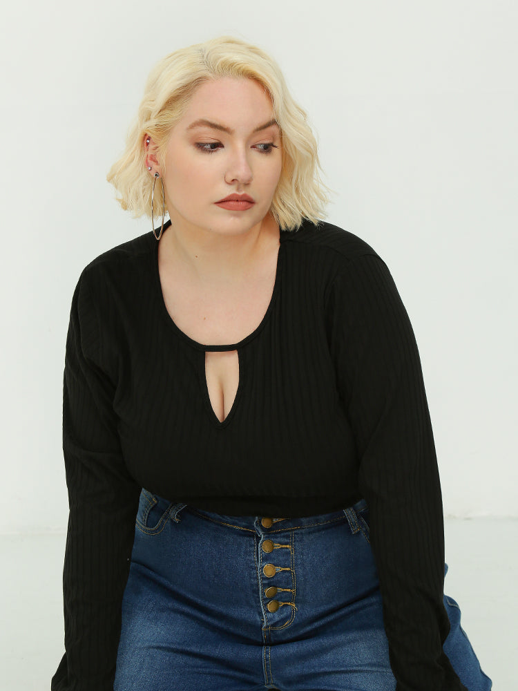 Cut Out Long Sleeve T-shirt