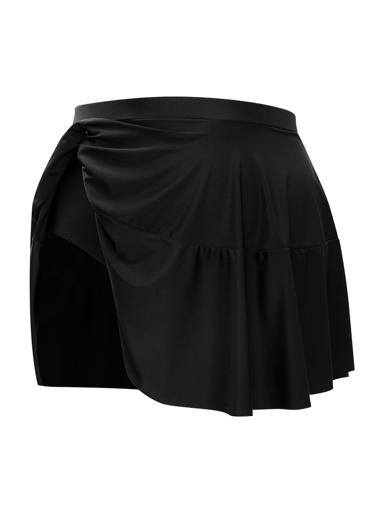 Plain Ruffles A Line Swim Skirt