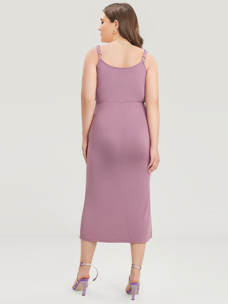 Plain Sleeveless Twist Front Cami Dress