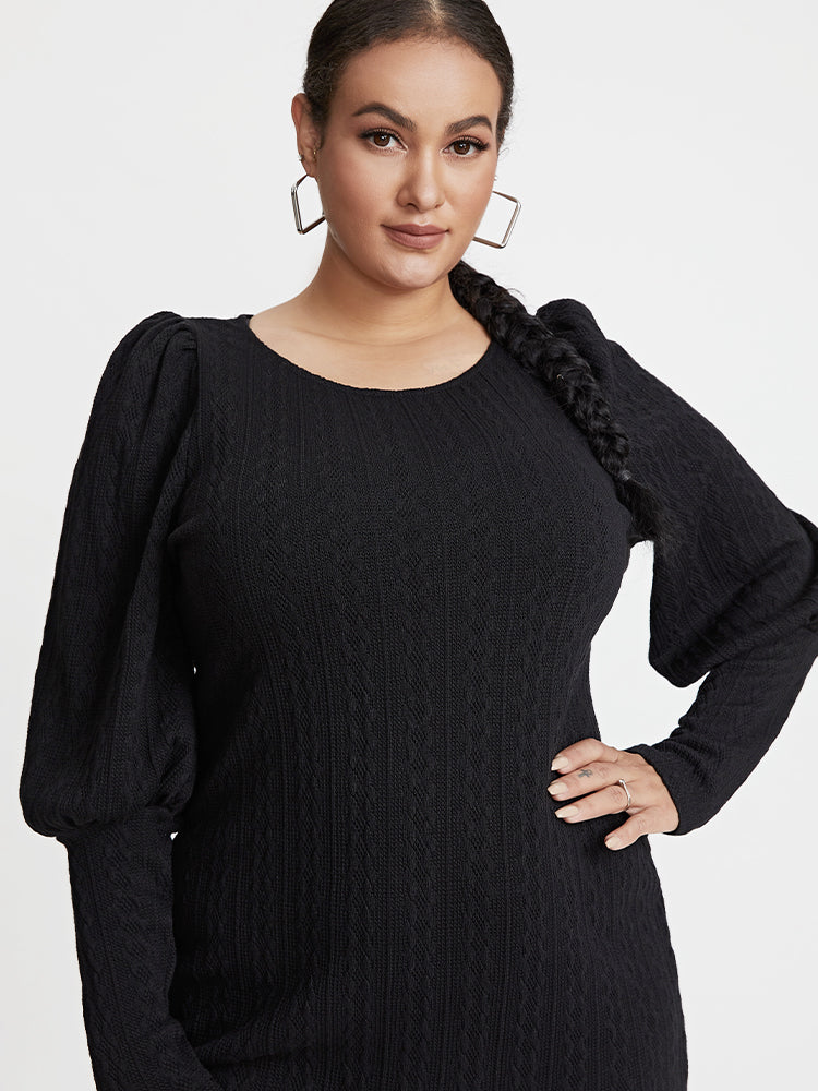 Bishop Sleeve Bodycon Sweater Dress