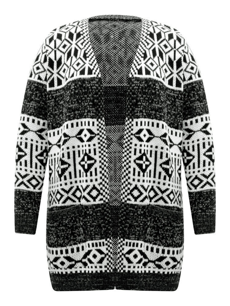 Boho Print Heather Jacquard Cardigan