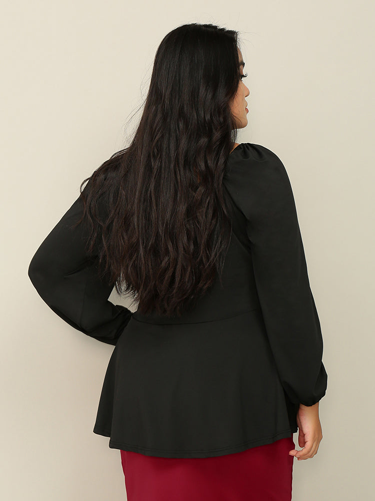 Bowknot Ruffle Long Sleeve Top