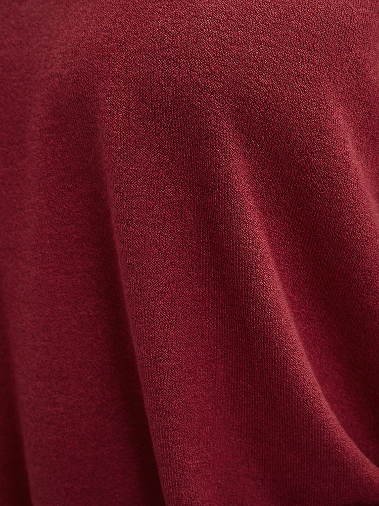 Solid Lace Mesh Cold Shoulder Sweatshirt