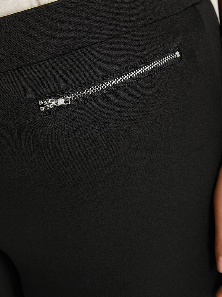 Plain Skinny Zipper Ankle Pants