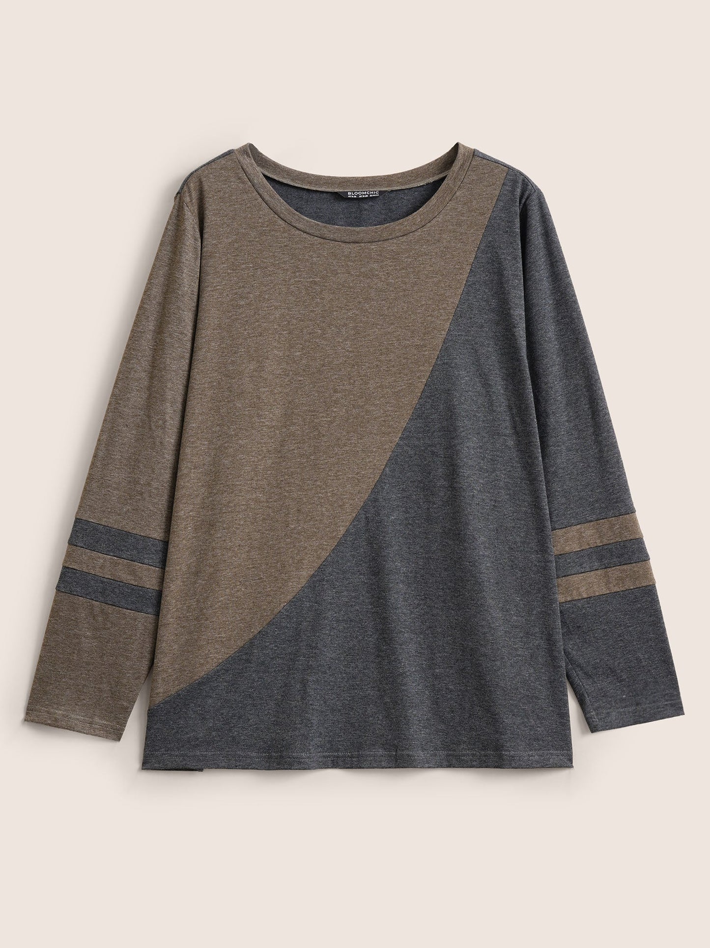 Two Tone Contrast Round Neck T-shirt