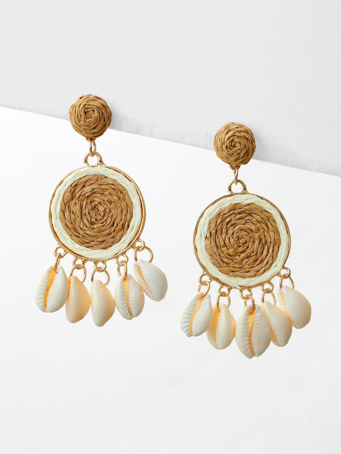 Vacation Shell Vine Woven Dangle Earrings