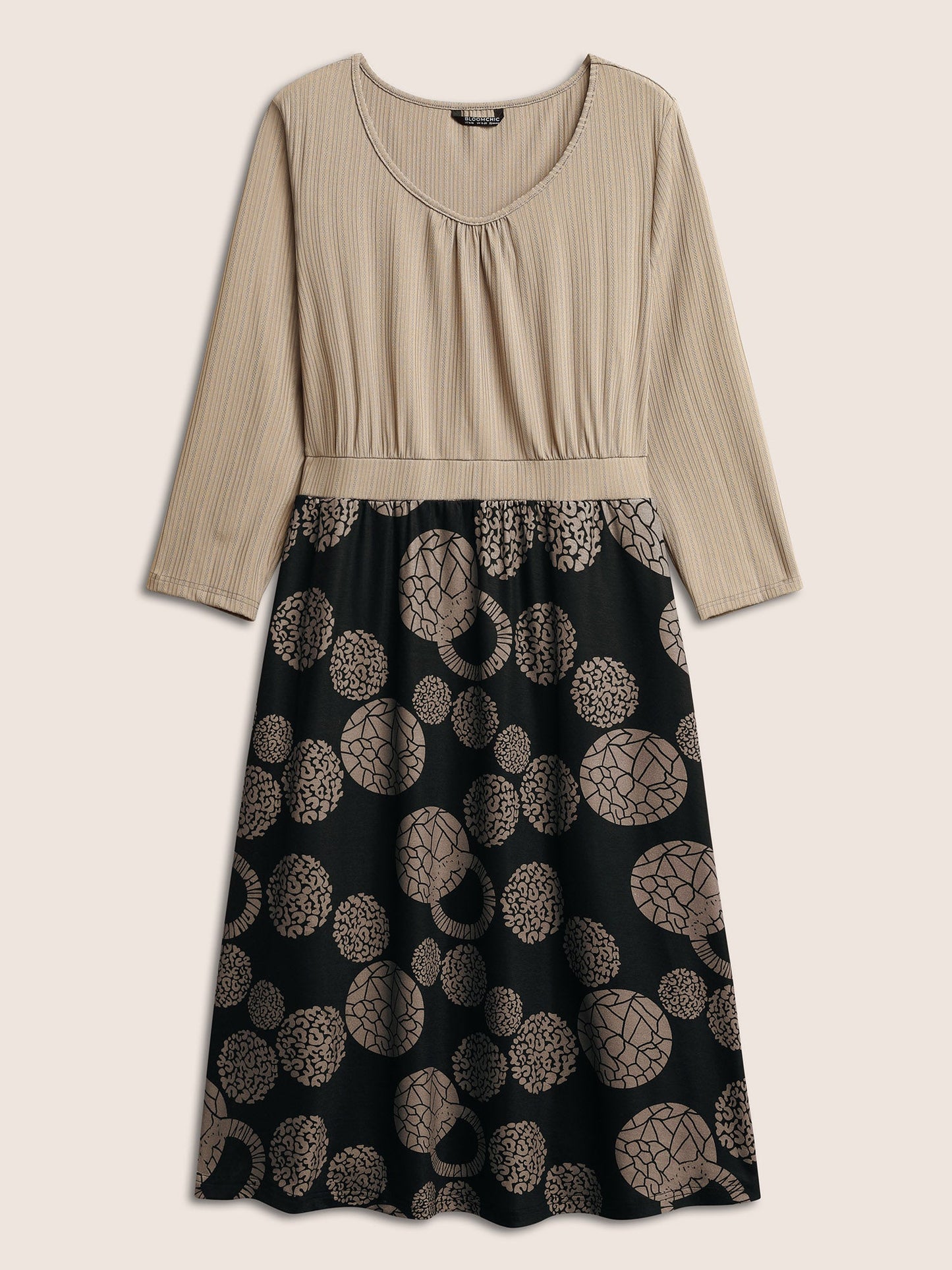 Leopard Geometric Print Pocket Patchwork Dress