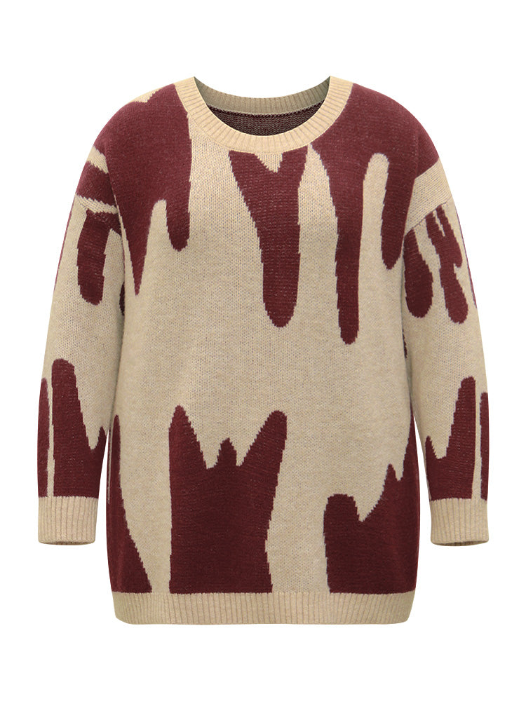 Supersoft Essentials Asymmetrical Colorblock Jacquard Pullover