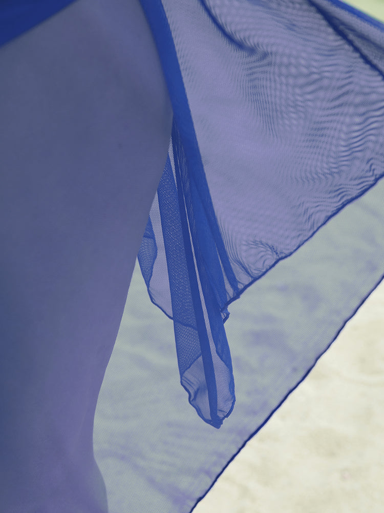 Solid Hanky Hem Keyhole Ruched Knotted Front Swim Dress