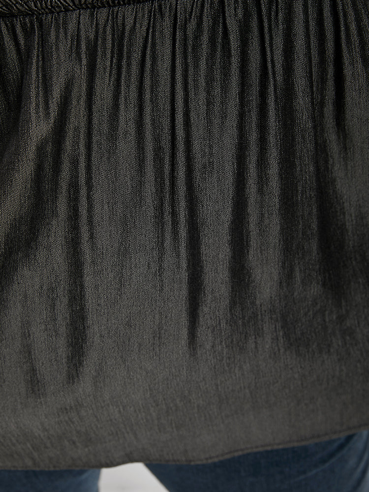 Ruffle Shirred Babydoll Cami Top