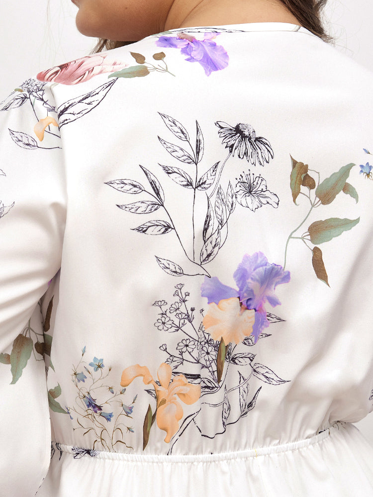 Ruffle Hem Floral Dress