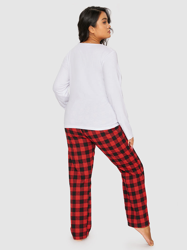 Heart Pattern Tartan Lounge Set