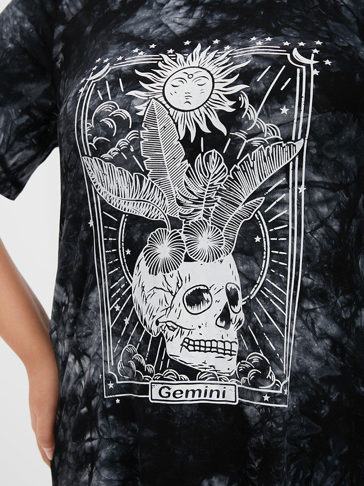 Skull Printed Round Neck T-shirt