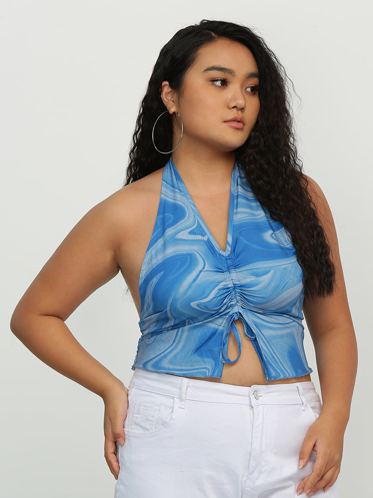 Water Ripple Knotted Crop Top
