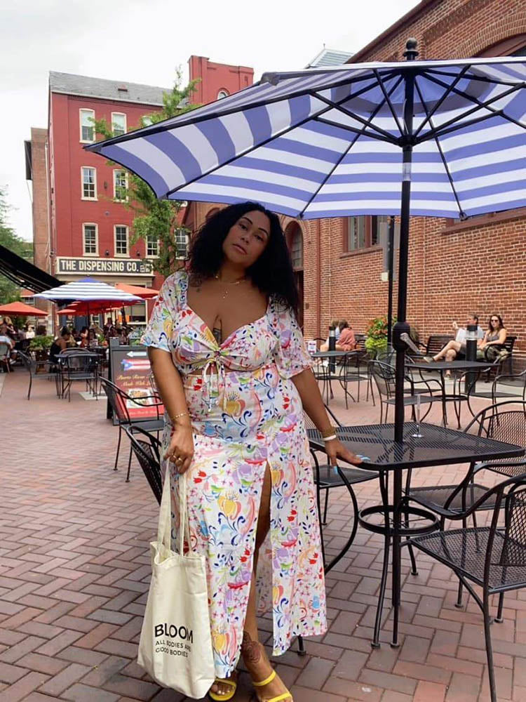 Floral Painting Knotted Dress