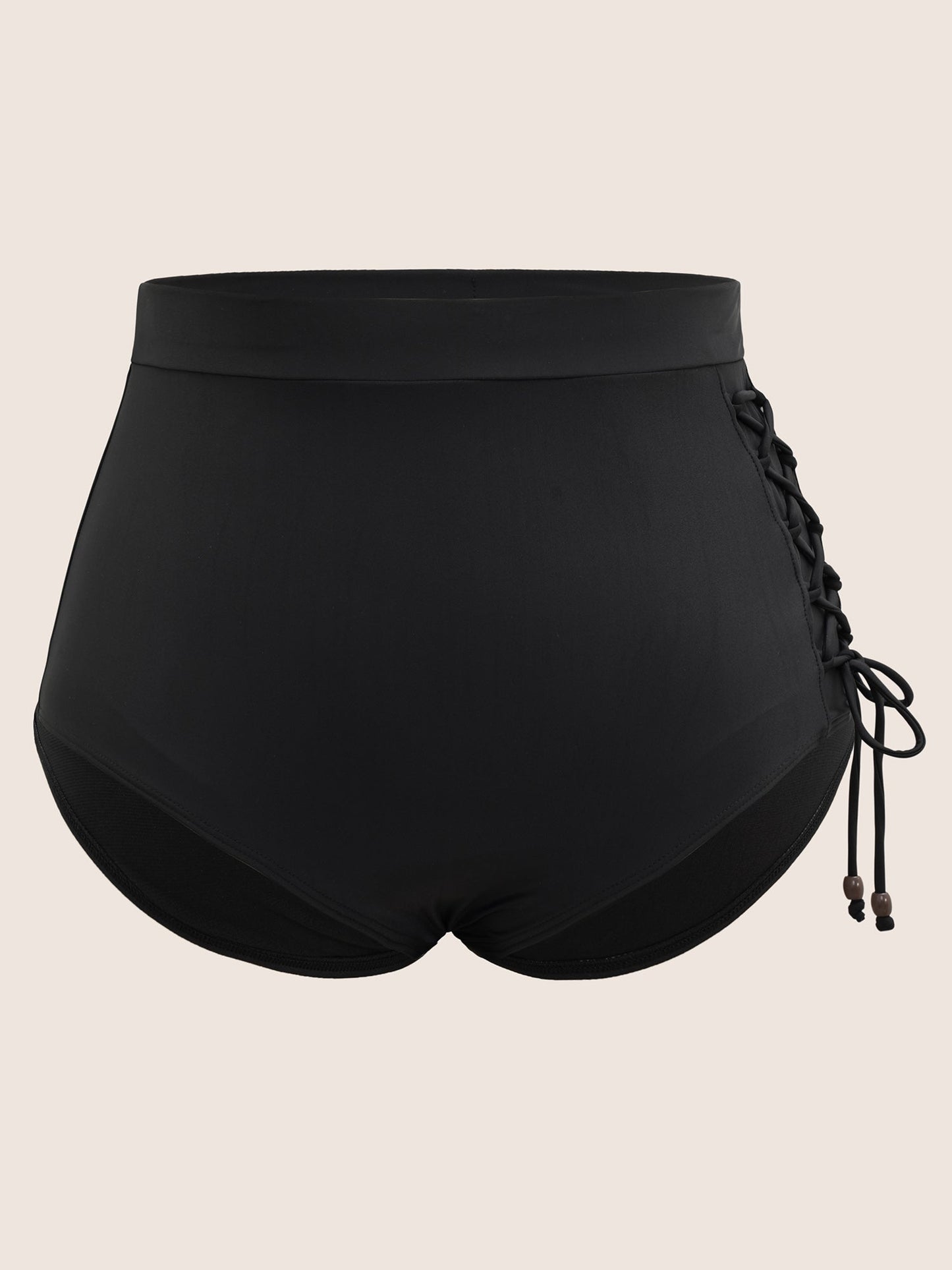Plain Lace Up Side High Rise Swim Bottom