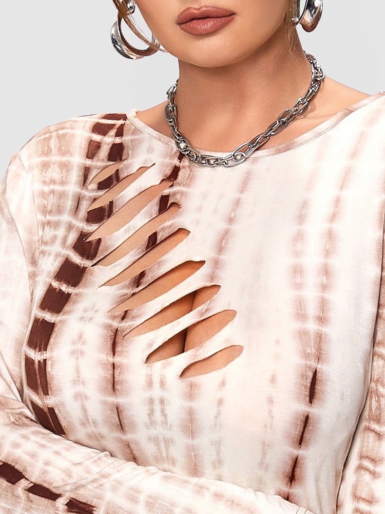 Tie Dye Cut Out Skinny Dress