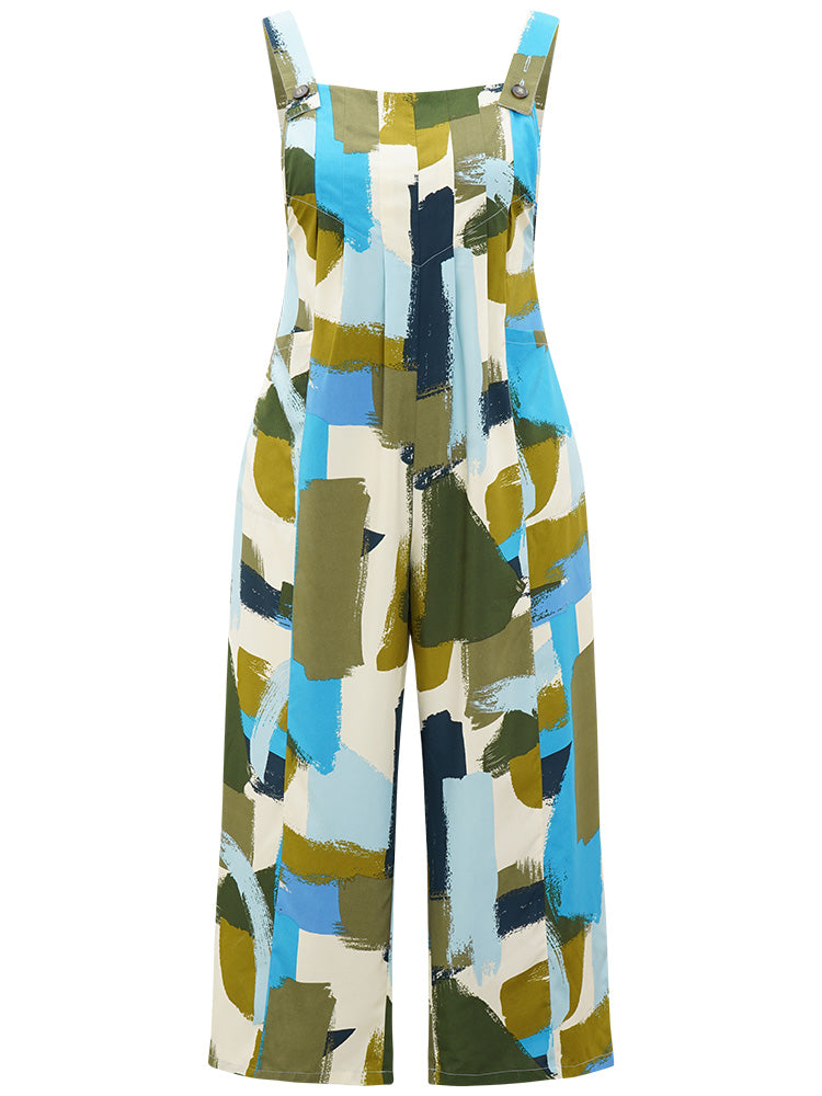 Colorblock Contrast Pocket Plicated Detail Cami Jumpsuit