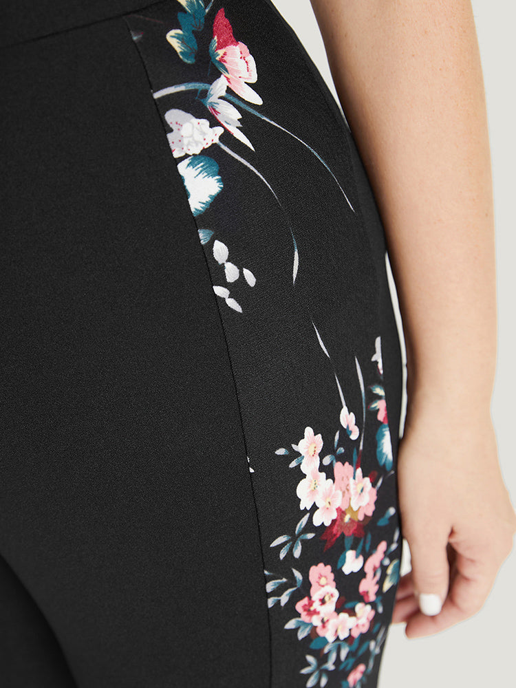 Floral Patchwork Skinny Leggings