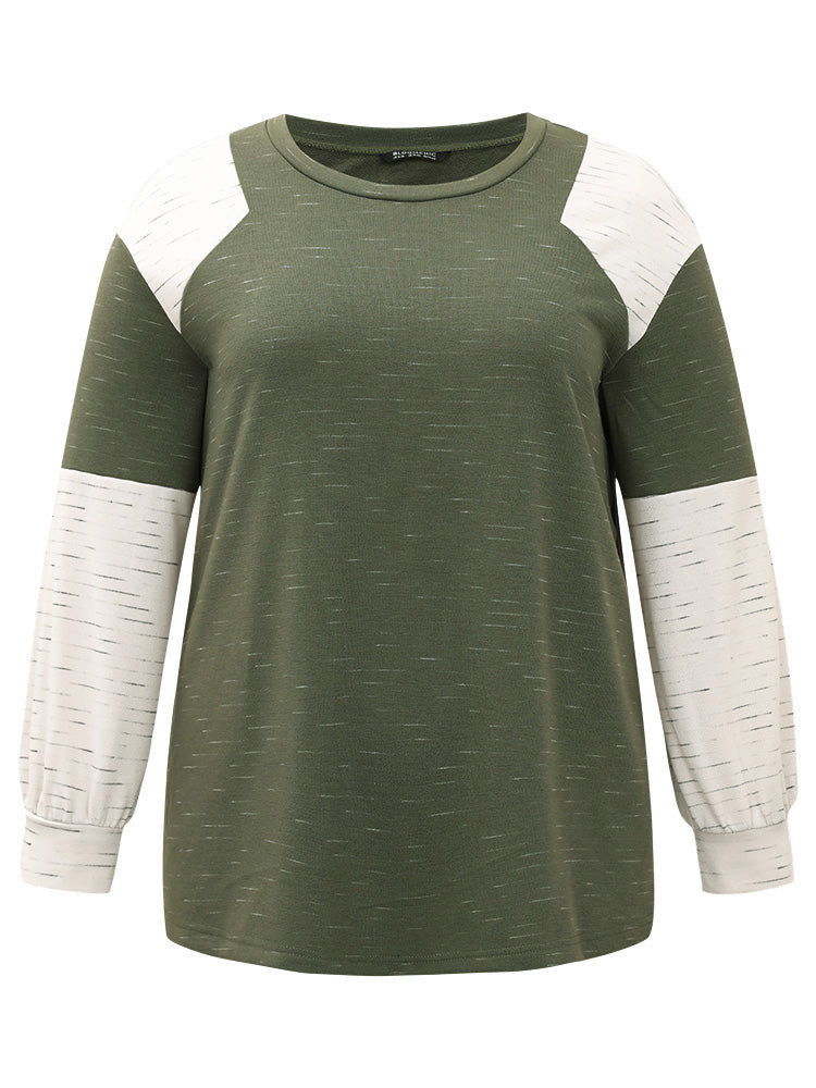 Colorblock Patchwork Raglan Sleeve Sweatshirt