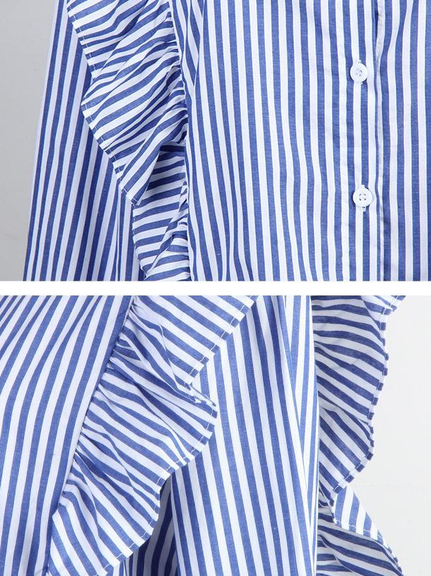 Ruffle Stand Collar Blouse