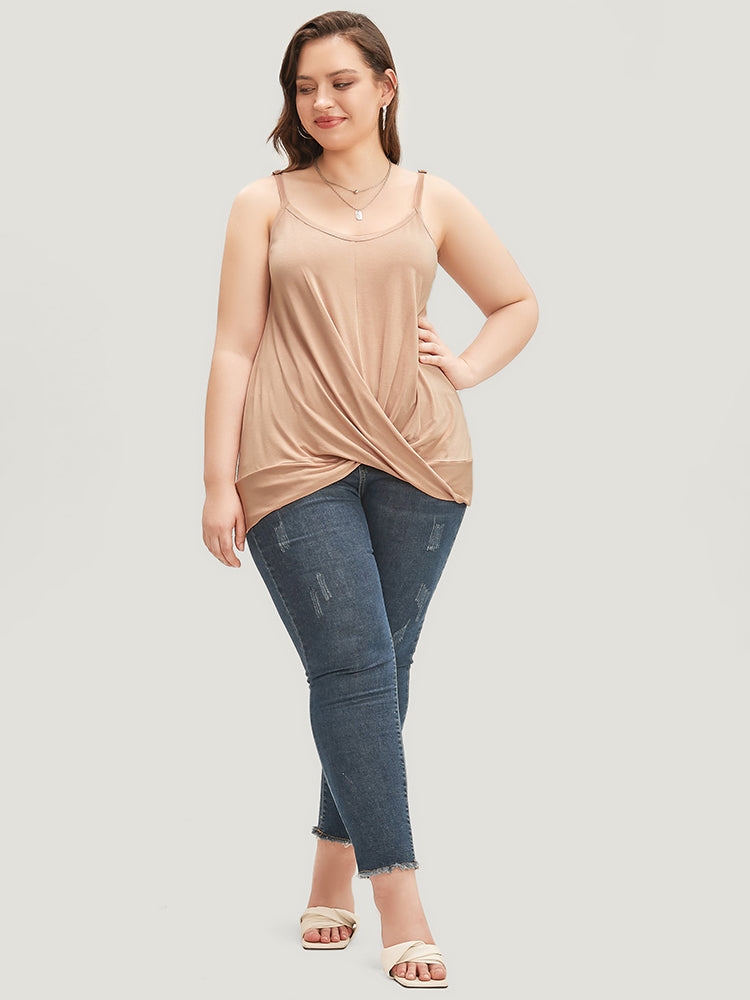 Solid Twist Front Cami Top