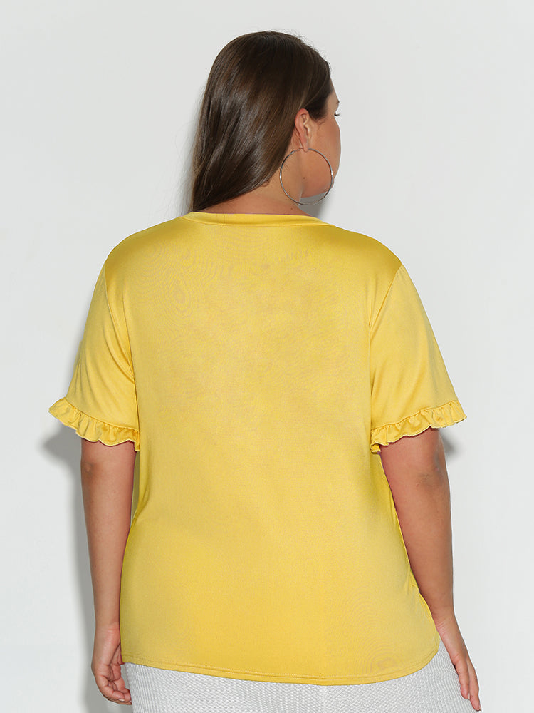 Frill Trim Short Sleeve T-Shirt