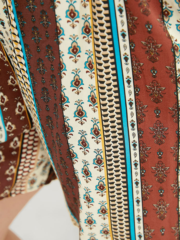 Bandana Print Pocket Striped Cami Romper