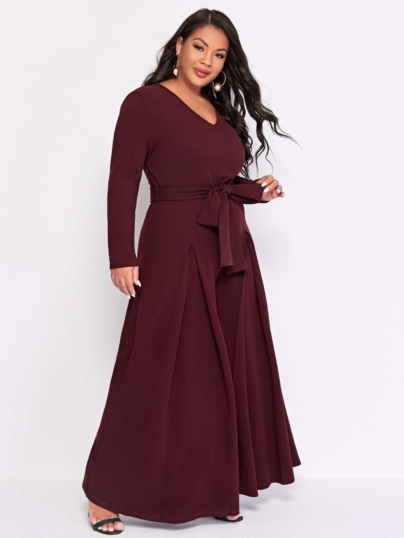 Self Tie Wide Leg Jumpsuit