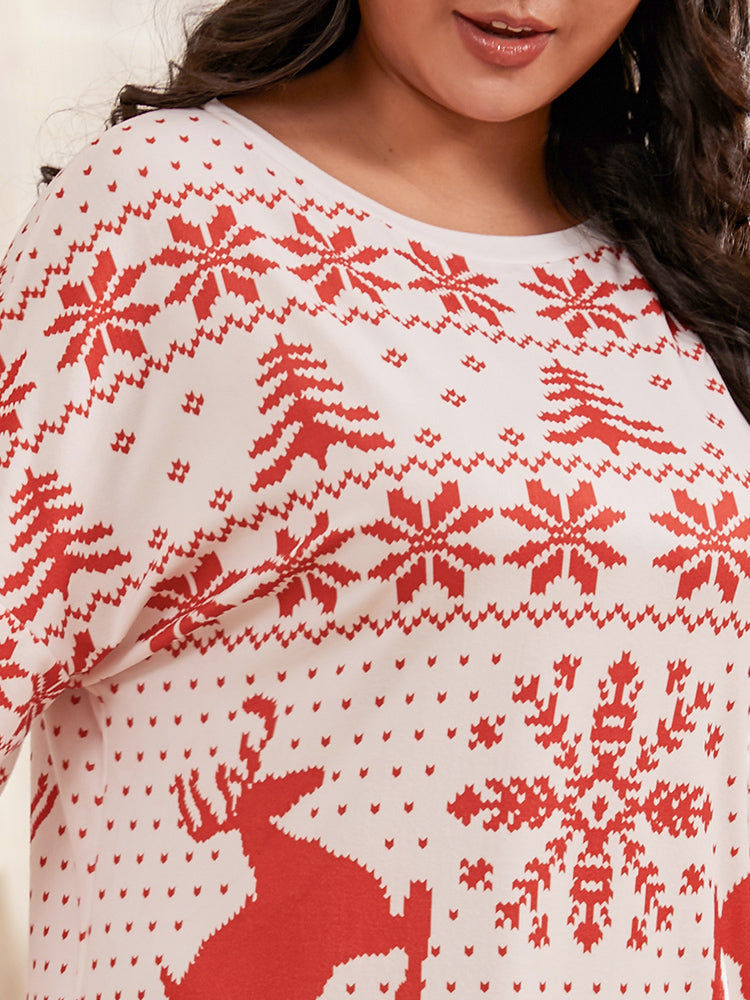 Christmas Geo Print Casual Dress