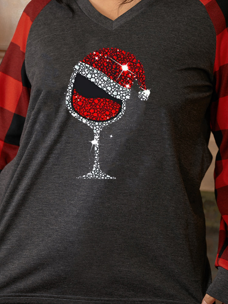 Christmas Hat Plaid T-shirt