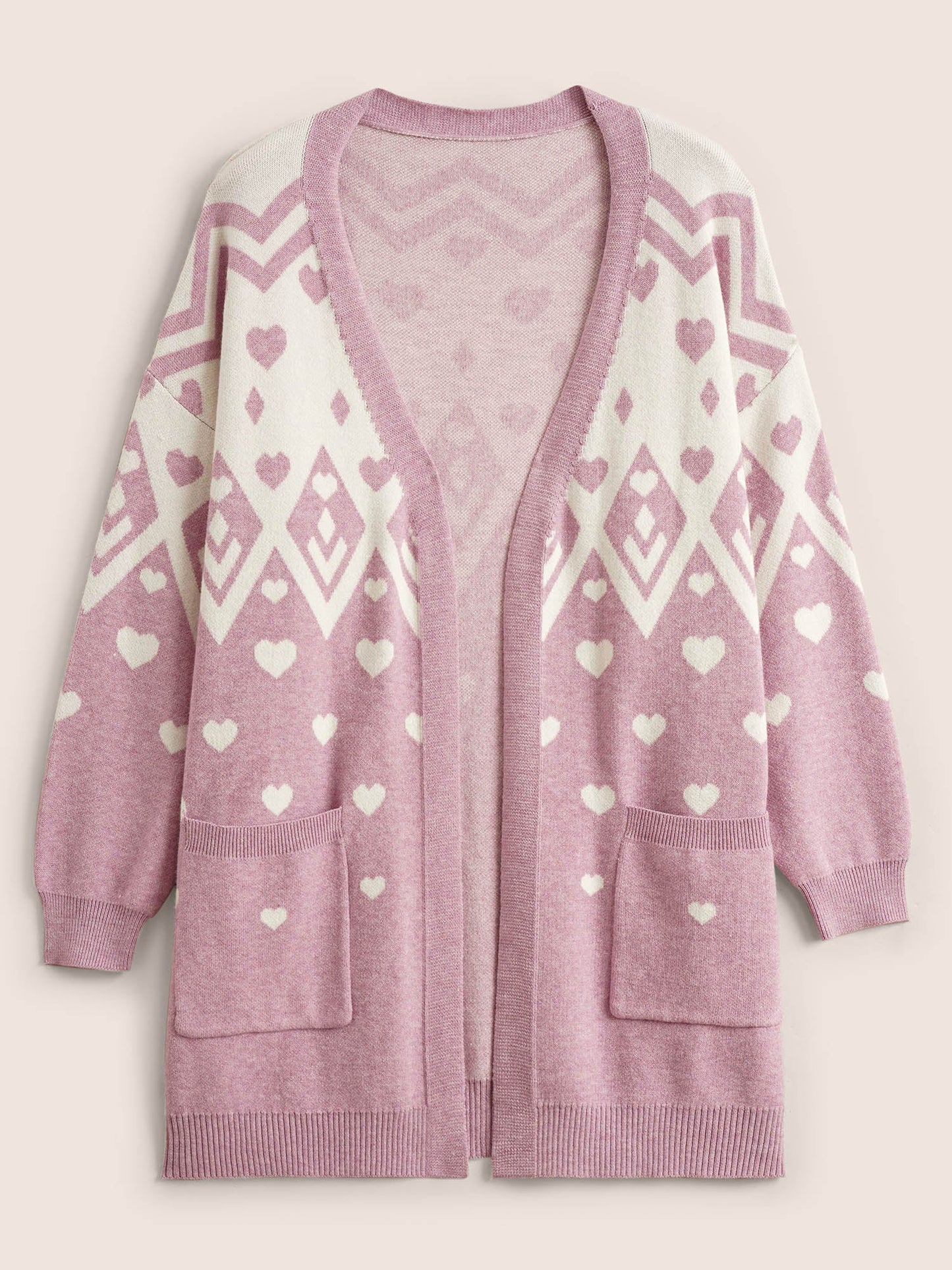 Supersoft Essentials Heart Two Tone Pocket Cardigan