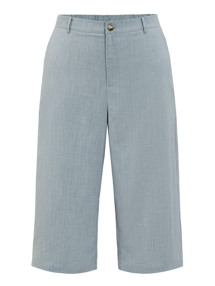 Plain High Rise Pocket Capri Pants