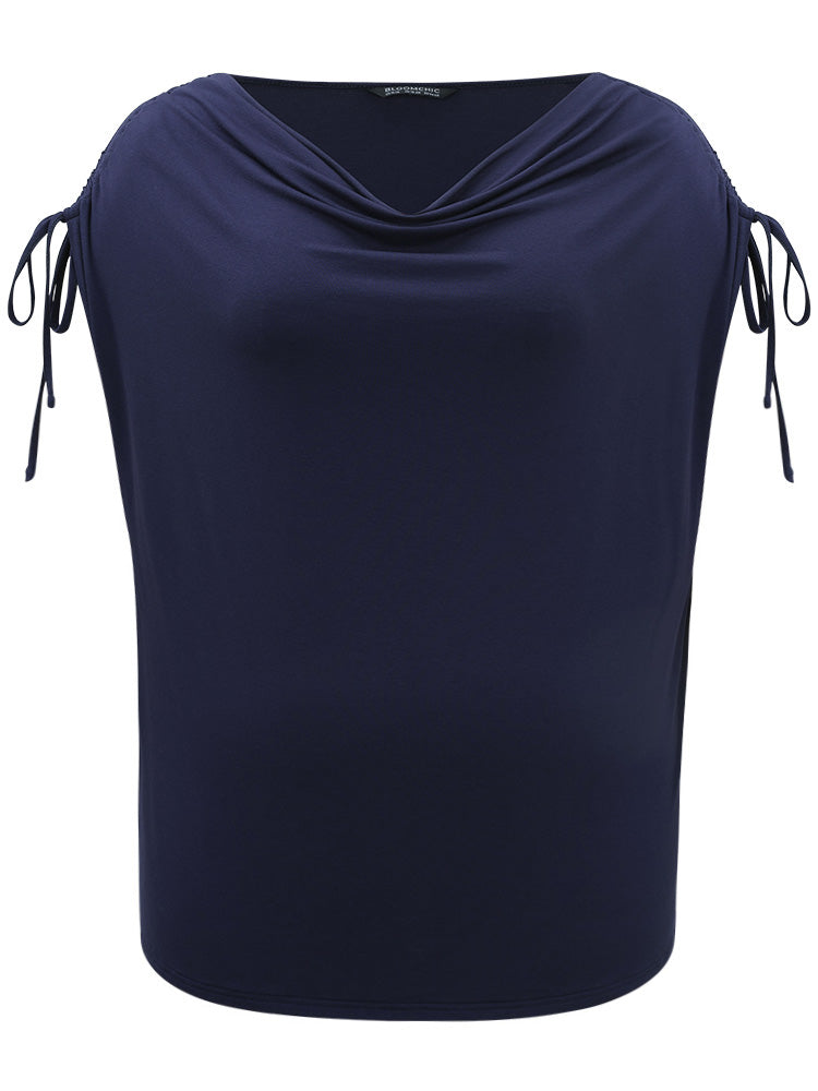 Supersoft Essentials Cowl Neck Drawstring Batwing Sleeve T-shirt