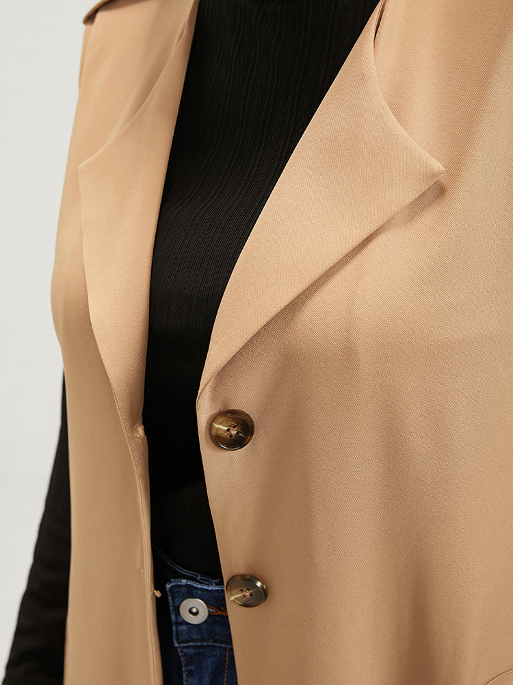 Solid Pocket Button Through Sleeveless Belted Dress