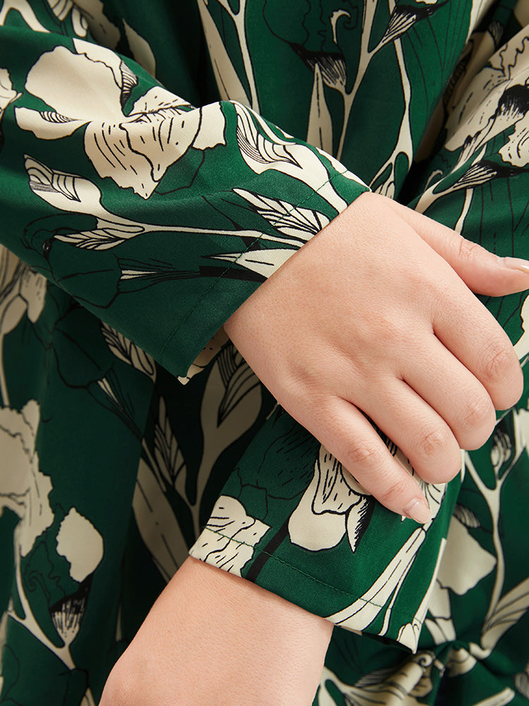 Floral Printed V Neck Blouse