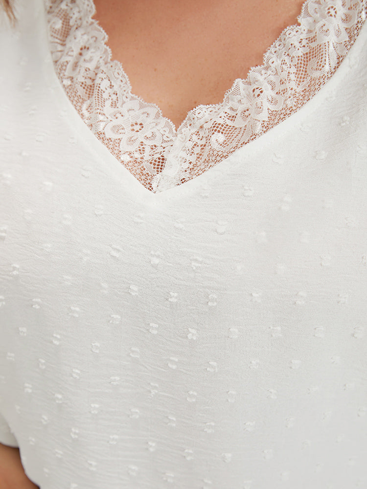 Solid Lace Sleeveless Tank Top