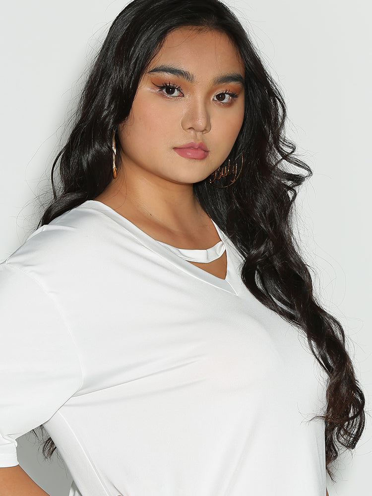 Keyhole V-Neck T-Shirt