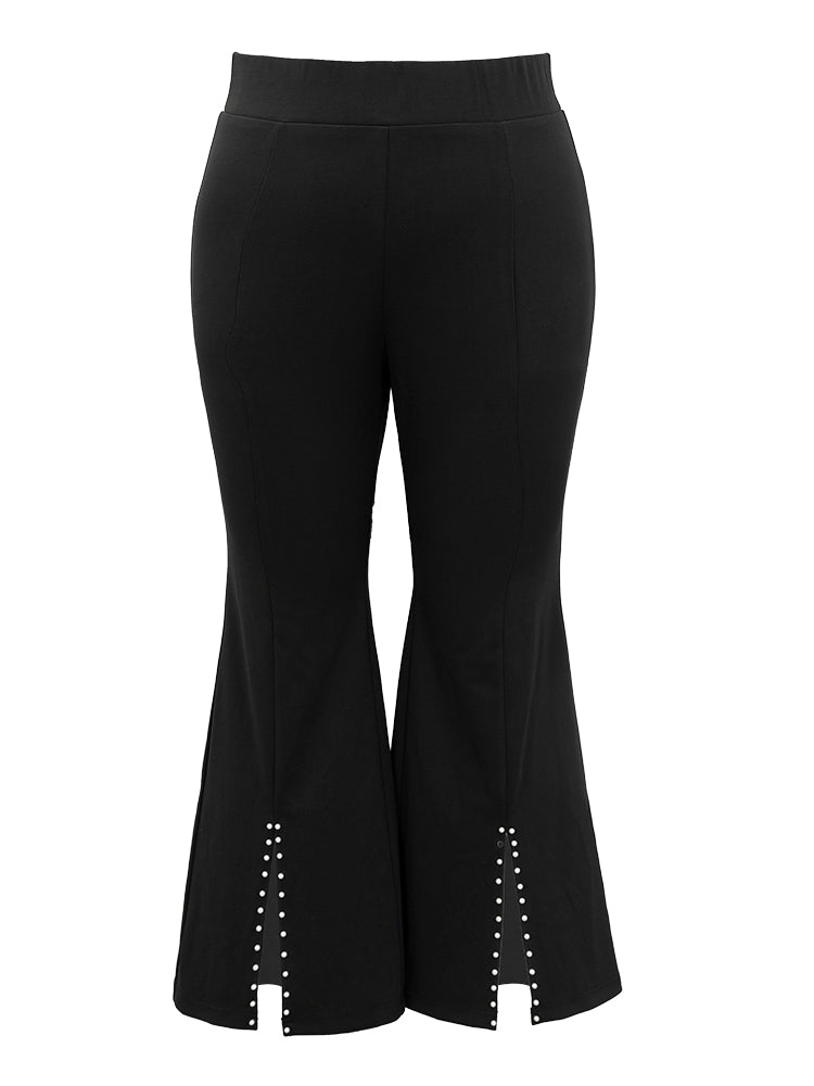 Bootcut Pearl Beaded Split Front Pants