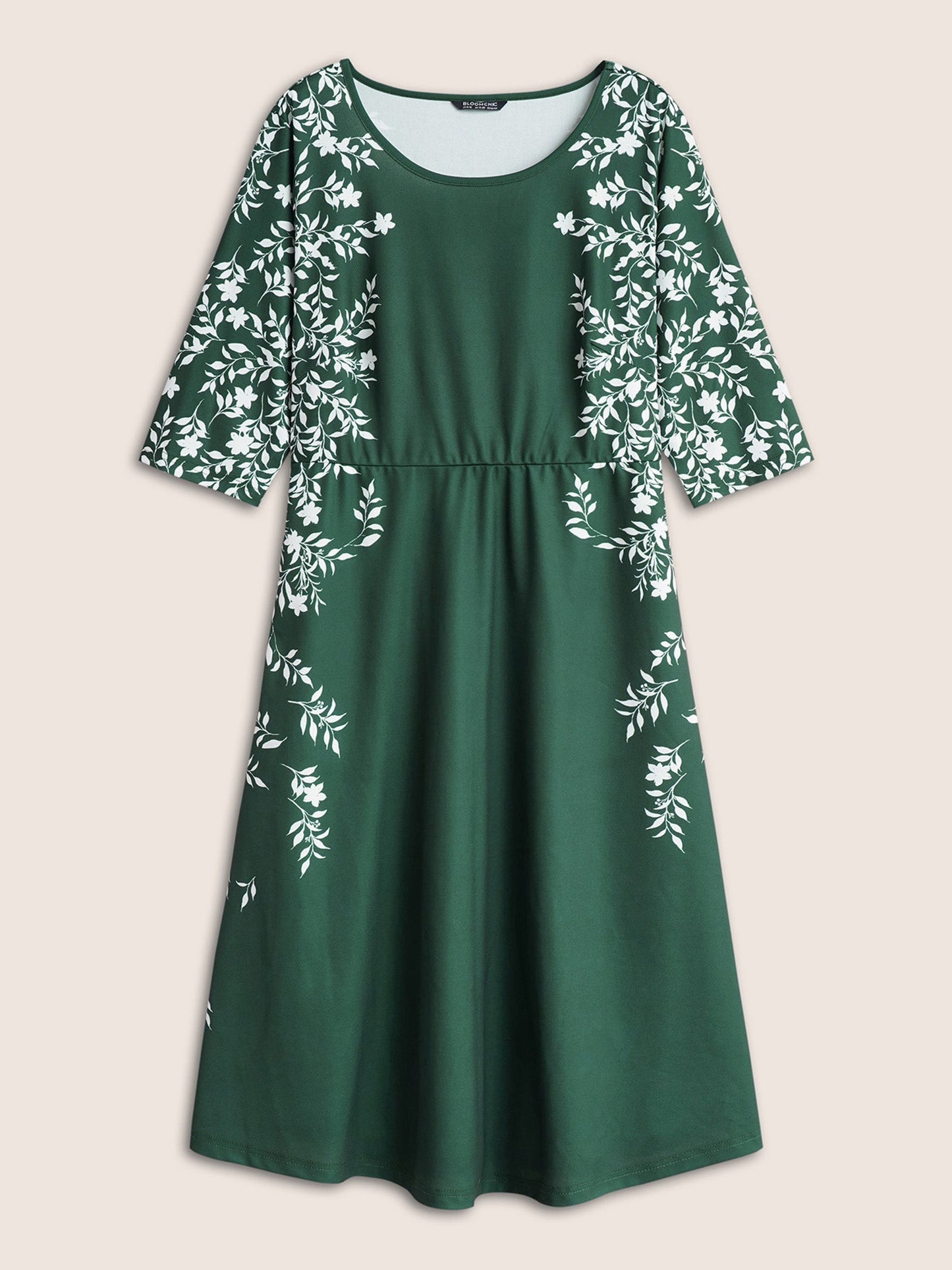 Silhouette Floral Print Pocket Elastic Waist Dress