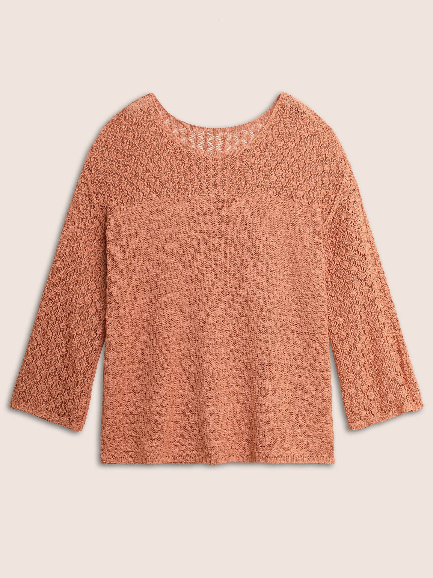 Texture Cut Out See Through Sweater T-shirt