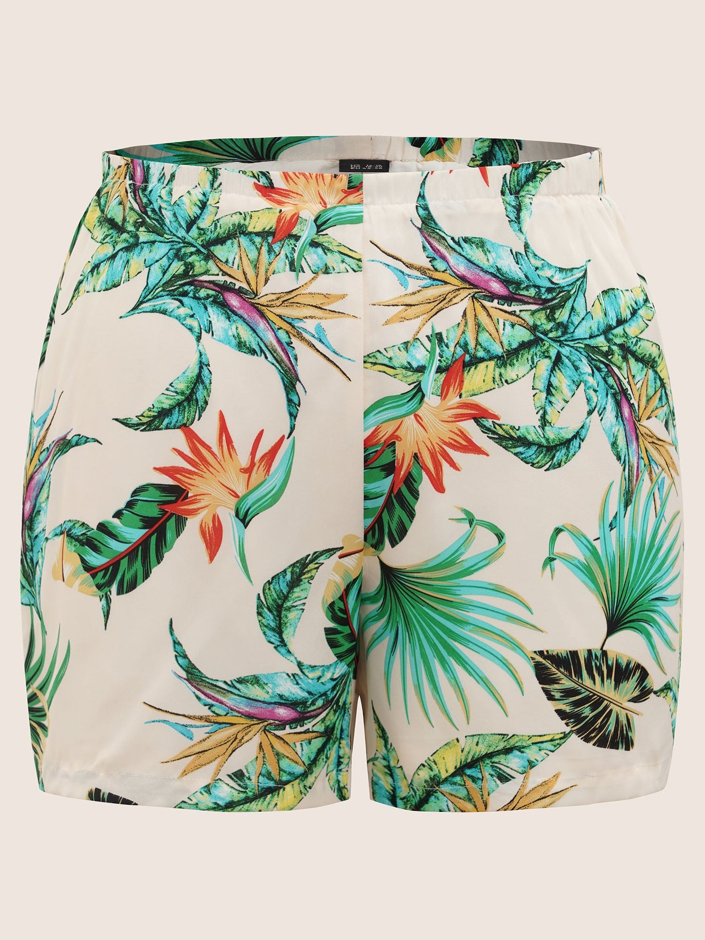 Tropical Print Contrast Elastic Waist Sleep Bottoms
