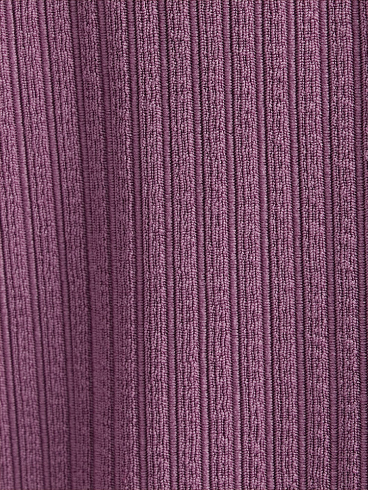 Solid Polo Neck Rib Knit Long Tee