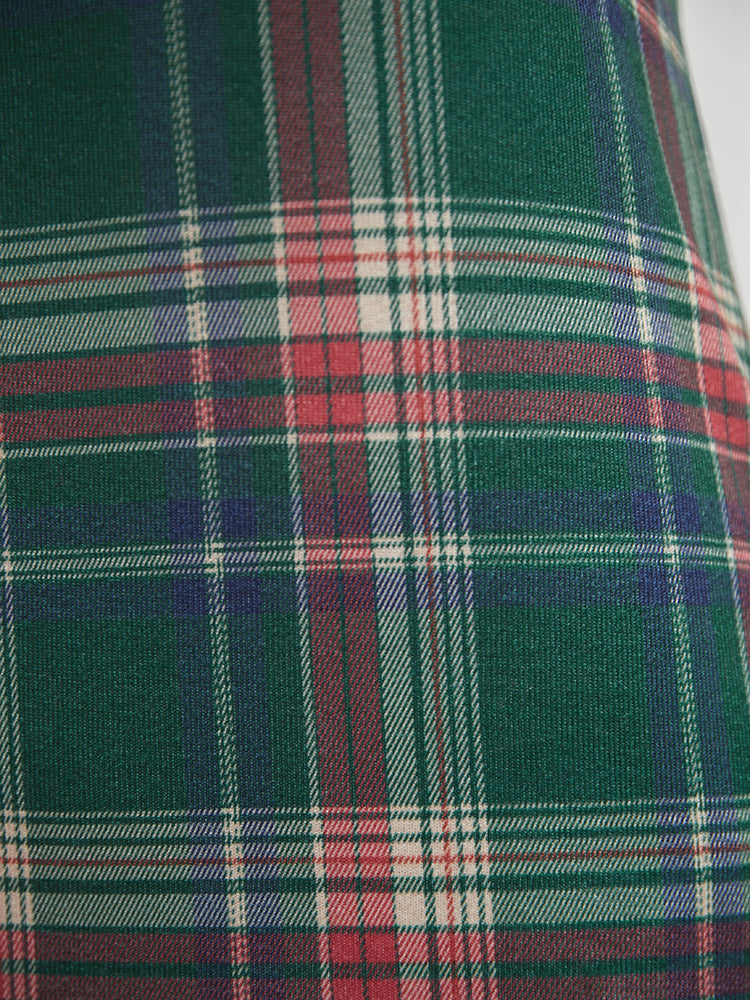 Plaid Pocket Backless Gathered Cami Jumpsuit