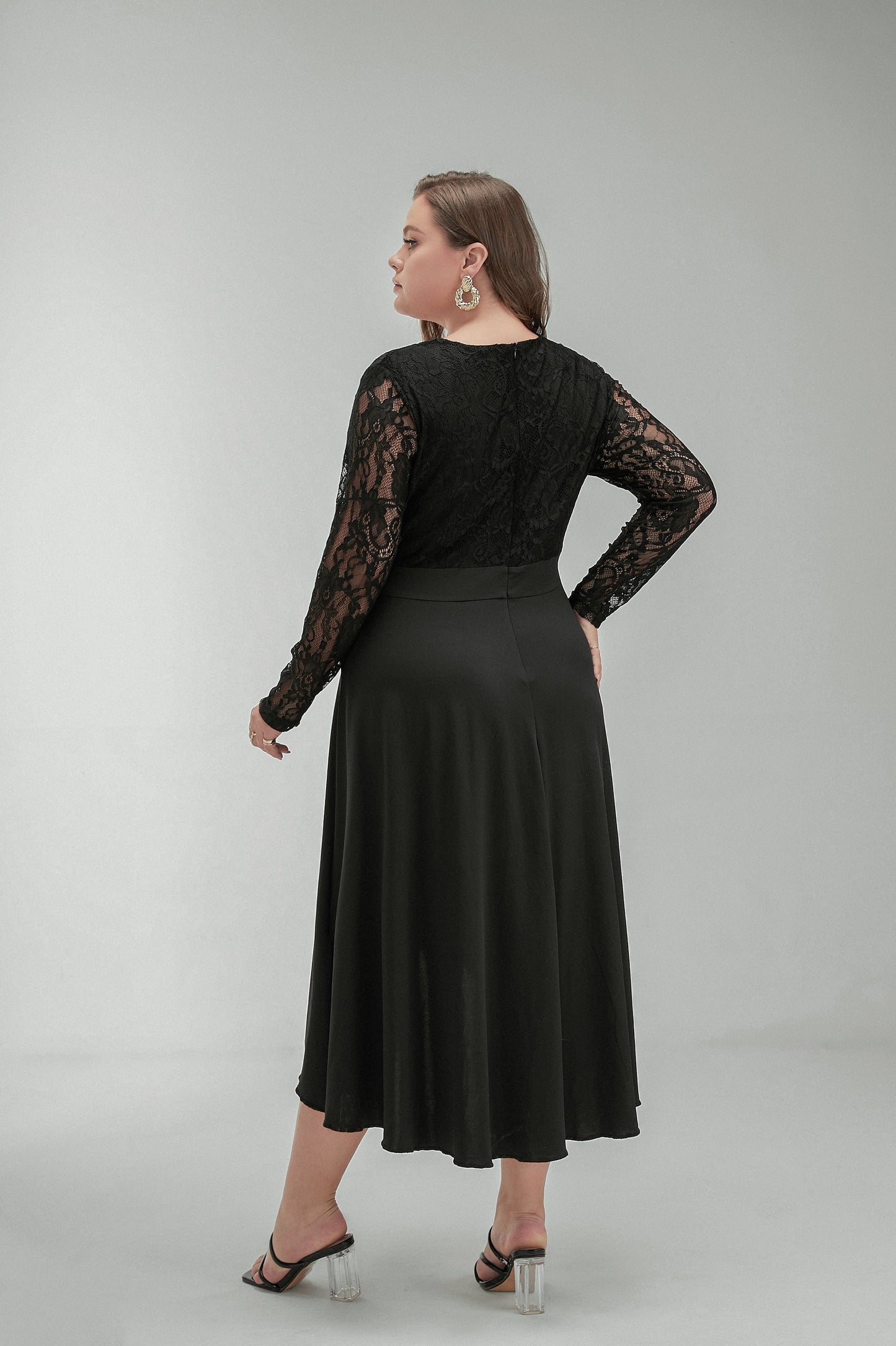 Lace Irregular Hem Dress