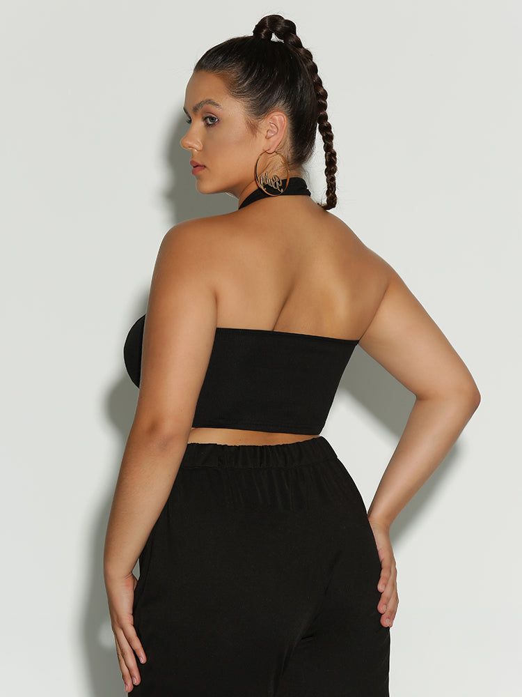 Ruched Knot Front Crop Top