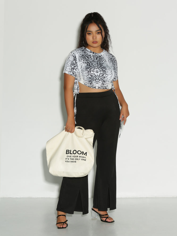 Snakeskin Knotted Side Top