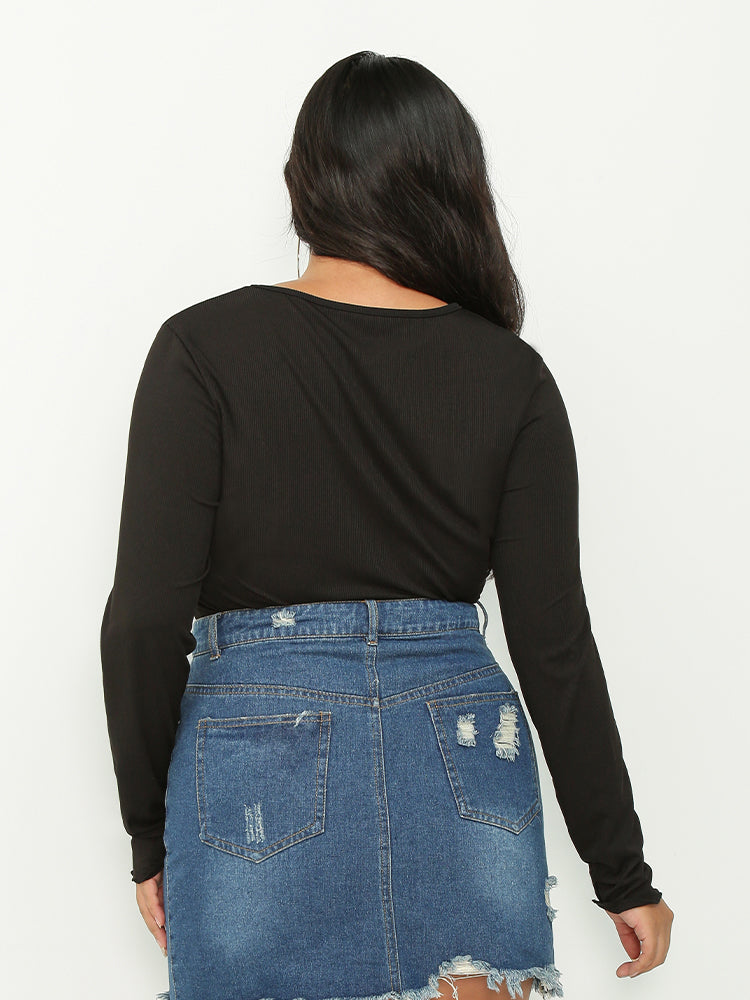 Keyhole Fitted T-shirt